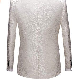 Mens Floral Jacquard Dress Suit Jacket 1 Button